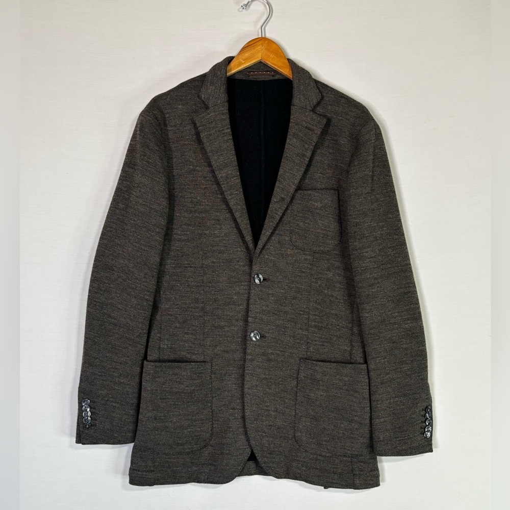 SuitSupply Wool Blend Blazer Mens 50 Brown Knit Sport Coat Italy Fabric